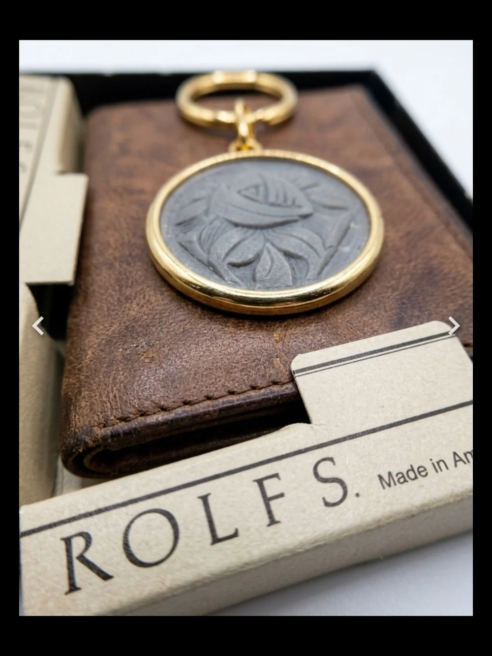 NIB- Vintage Tri-Fold Wallet and Keychain Set